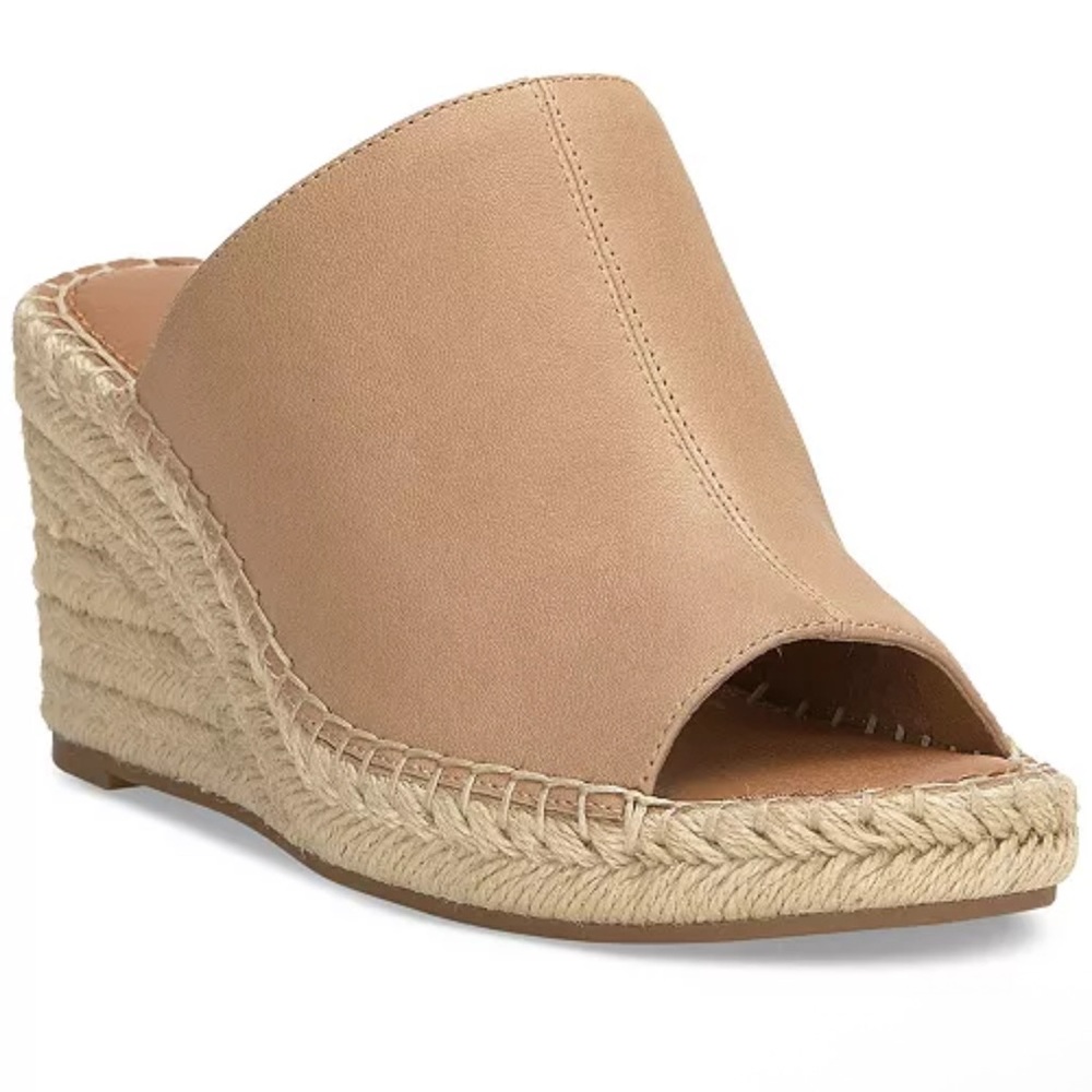 Lucky Brand Tan Wedge Espadrille Mules